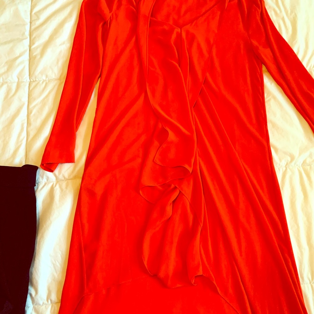 BCBG asymmetric Tara long sleeve-Poppy